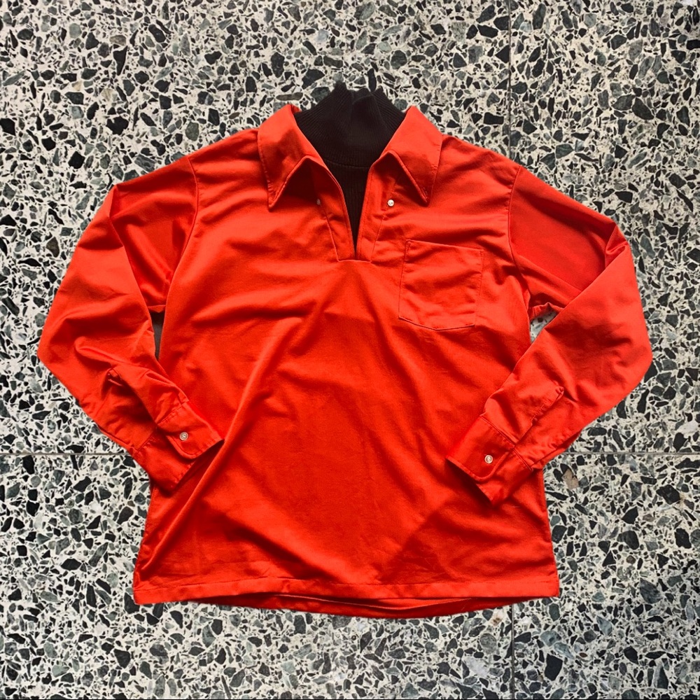Vintage Long Sleeve Polyester Shirt